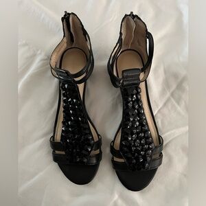 Enzo Angiolini eakilly black sandal, leather, women’s size 9